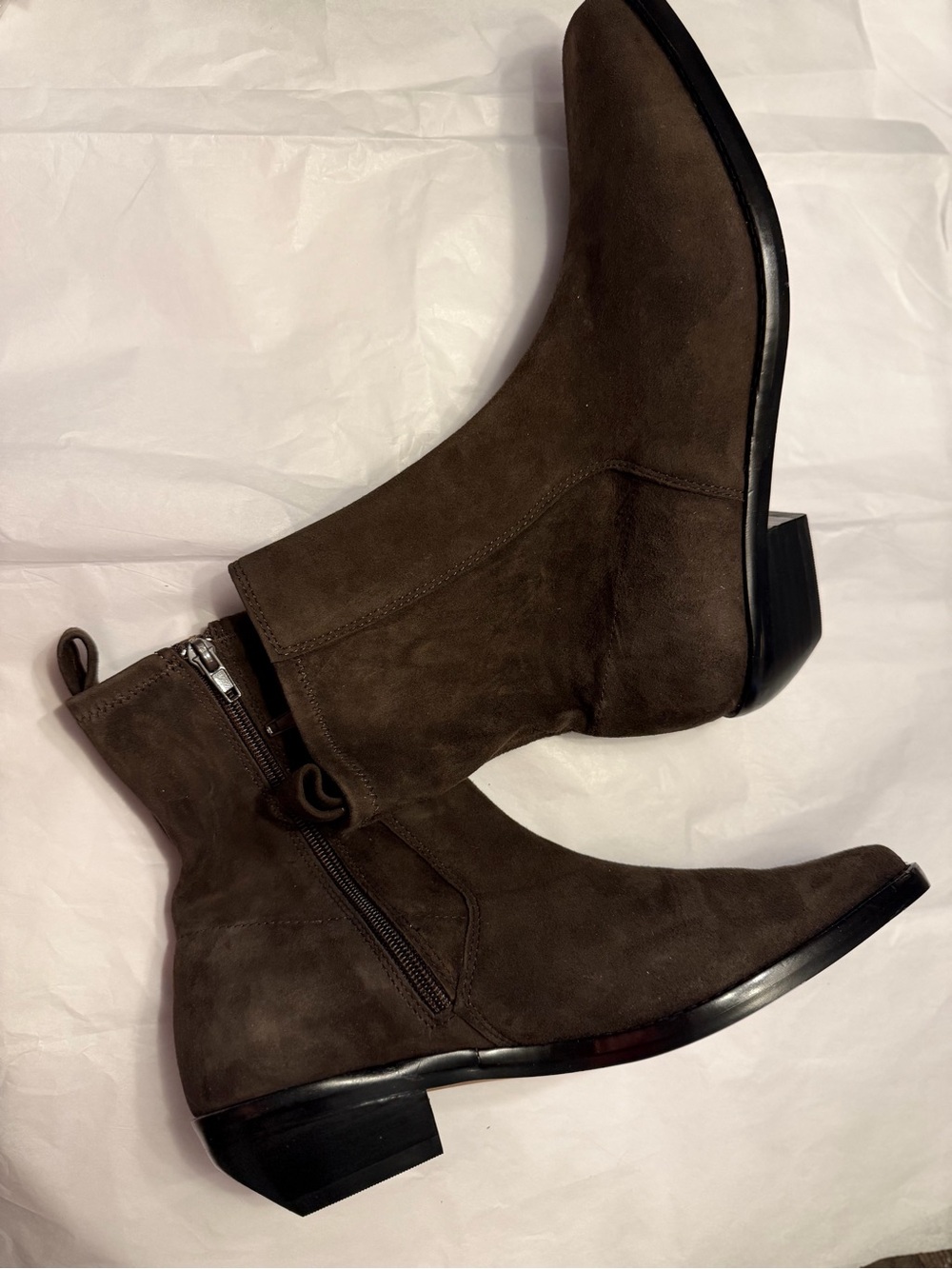 Madewell The Idris Ankle Boot Dark Carob Brown Suede Leather Sz. 8 NEW $198 - Picture 4 of 8